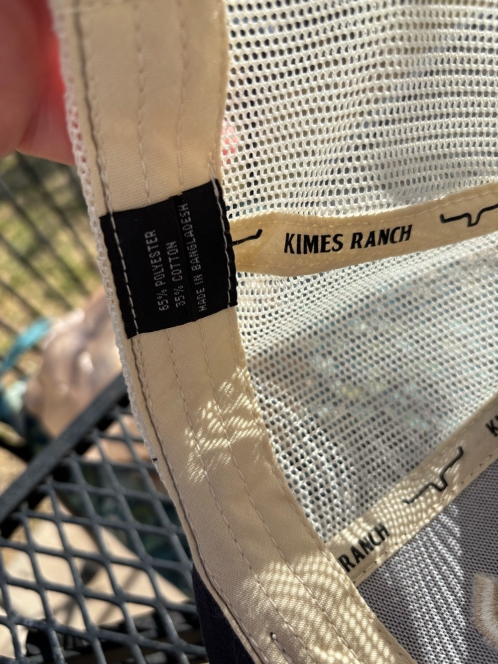 Kimes Ranch Two-Tone Trucker Cap in Navy and Cream - Picture 4 of 7